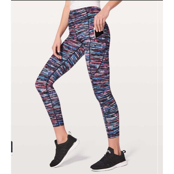 Lululemon Fast  7/8 Tights II Hinshu Apline White Multi Size 6 - Picture 4 of 11